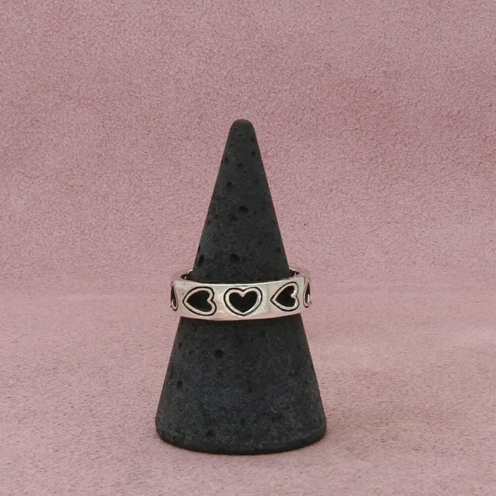 brighton sterling silver open hearts band ring size 8